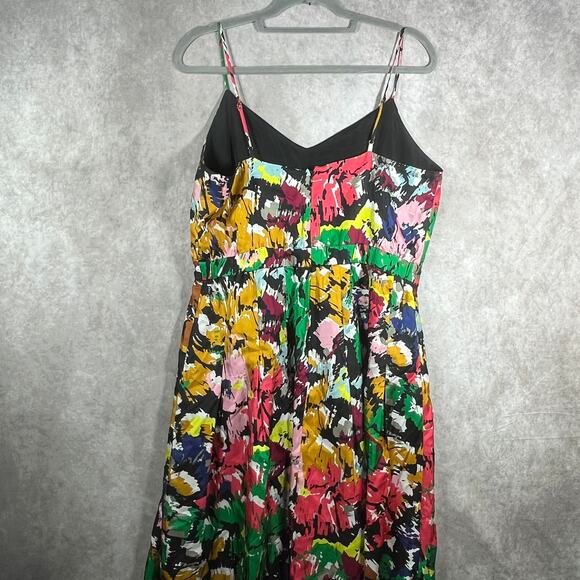 J. Crew Silk Dress Womens 12 Multicolor Watercolor Brushstroke Print Midi Artsy - Picture 5 of 10